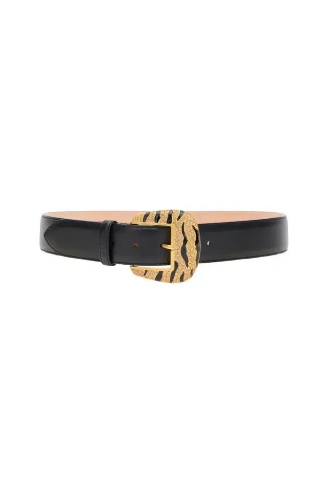 Roberto Cavalli Leopard Skin Belt With Bejeweled Buckle