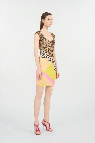 Roberto Cavalli Mini Dress with Cavalli Pop Print | Thumbnail 2