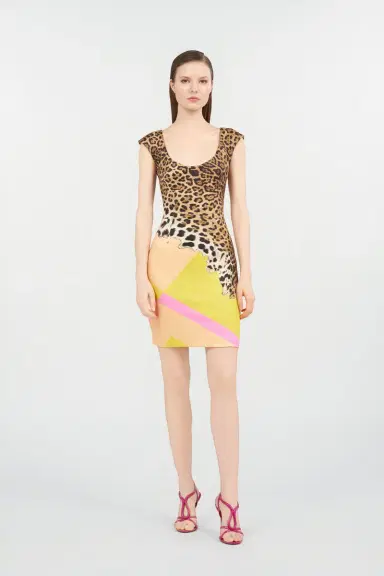 Roberto Cavalli Mini Dress with Cavalli Pop Print | Thumbnail 7