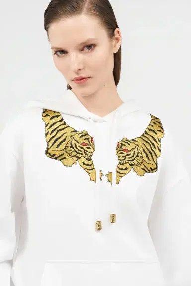 Roberto Cavalli Sweatshirt Hoodie with Tiger Embroidery | Thumbnail 5 Roberto Cavalli Sweatshirt Hoodie with Tiger Embroidery | Thumbnail 5