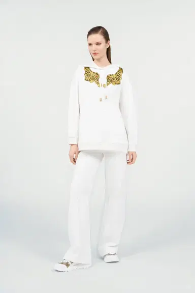 Roberto Cavalli Sweatshirt Hoodie with Tiger Embroidery | Thumbnail 7 Roberto Cavalli Sweatshirt Hoodie with Tiger Embroidery | Thumbnail 7