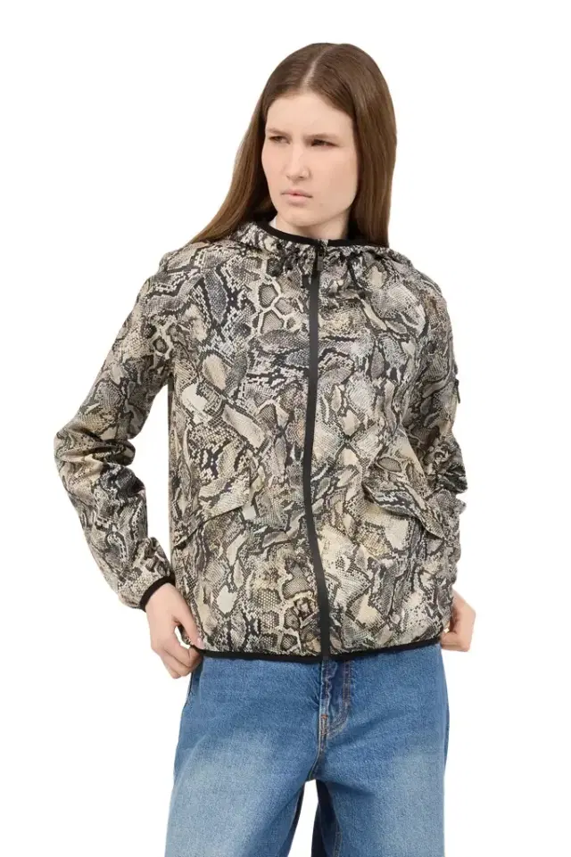 Roberto Cavalli Hooded Jacket With Python Print