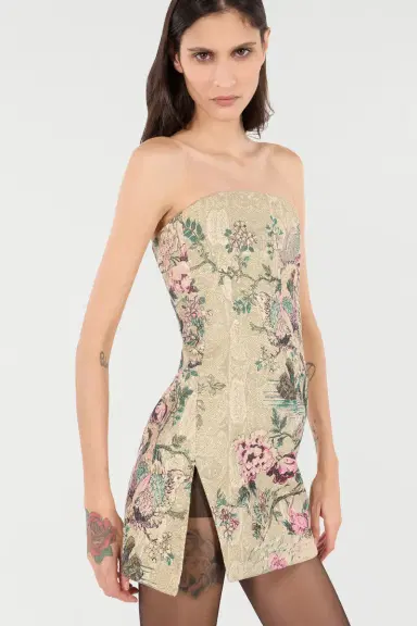 Roberto Cavalli Mini Dress With Oriental Bird Print | Thumbnail 5 Roberto Cavalli Mini Dress With Oriental Bird Print | Thumbnail 5
