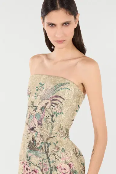 Roberto Cavalli Mini Dress With Oriental Bird Print | Thumbnail 6 Roberto Cavalli Mini Dress With Oriental Bird Print | Thumbnail 6