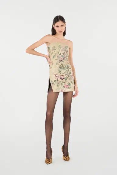 Roberto Cavalli Mini Dress With Oriental Bird Print | Thumbnail 7 Roberto Cavalli Mini Dress With Oriental Bird Print | Thumbnail 7