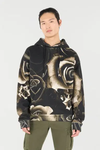 Roberto Cavalli Rose-Print Hooded Sweatshirt | Thumbnail 2
