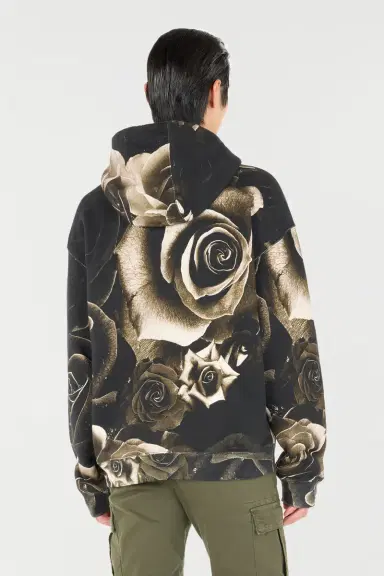 Roberto Cavalli Rose-Print Hooded Sweatshirt | Thumbnail 3