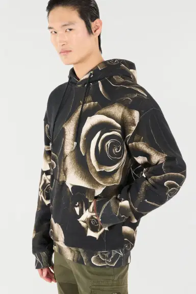 Roberto Cavalli Rose-Print Hooded Sweatshirt | Thumbnail 5