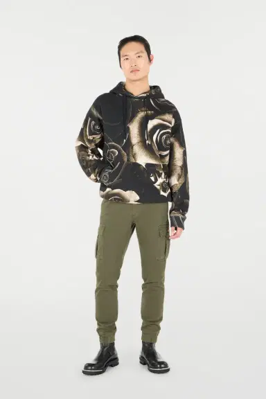 Roberto Cavalli Rose-Print Hooded Sweatshirt | Thumbnail 7