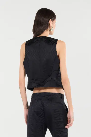 Roberto Cavalli Vest With Solid-Color Tiger Skin Design | Thumbnail 3