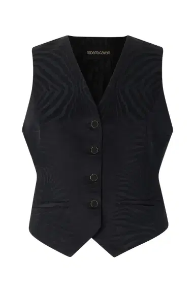 Roberto Cavalli Vest With Solid-Color Tiger Skin Design | Thumbnail 1