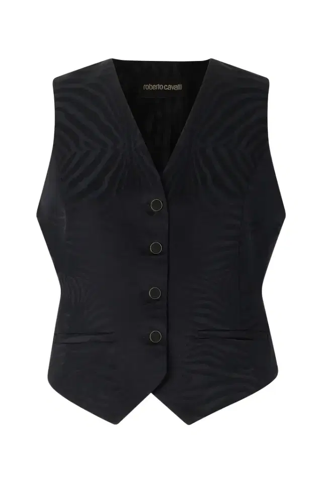 Roberto Cavalli Vest With Solid-Color Tiger Skin Design