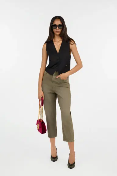 Roberto Cavalli Olive Green Cropped Jeans | Thumbnail 6 Roberto Cavalli Olive Green Cropped Jeans | Thumbnail 6