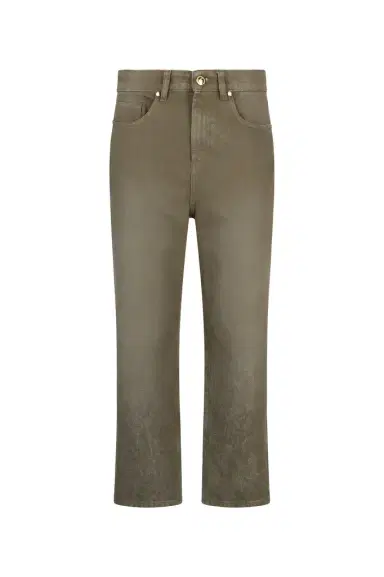 Roberto Cavalli Olive Green Cropped Jeans | Thumbnail 1 Roberto Cavalli Olive Green Cropped Jeans | Thumbnail 1