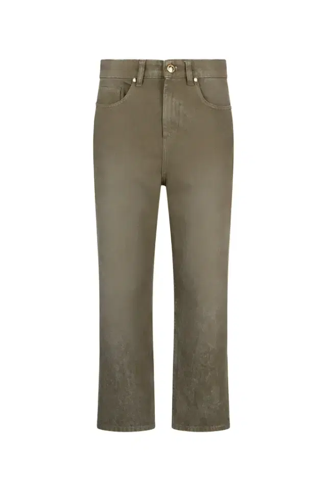 Roberto Cavalli Olive Green Cropped Jeans