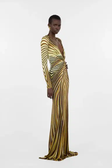 Roberto Cavalli Extra-Long Dress with Iside Print | Thumbnail 2