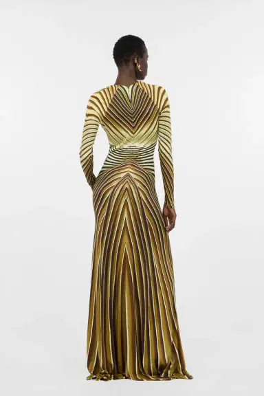Roberto Cavalli Extra-Long Dress with Iside Print | Thumbnail 3