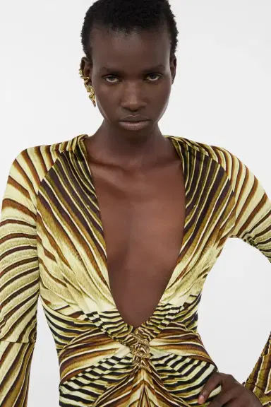 Roberto Cavalli Extra-Long Dress with Iside Print | Thumbnail 5