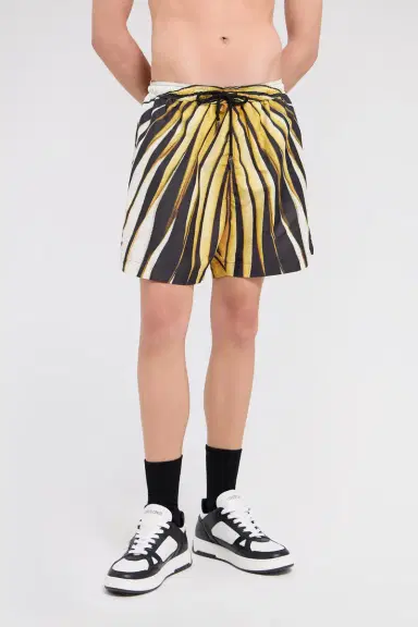 Roberto Cavalli Ray Of Gold Print Nylon Sea Shorts | Thumbnail 2