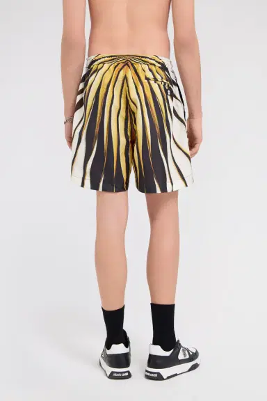 Roberto Cavalli Ray Of Gold Print Nylon Sea Shorts | Thumbnail 3