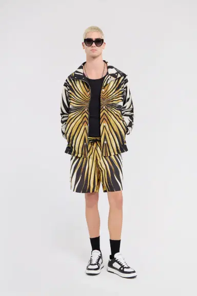 Roberto Cavalli Ray Of Gold Print Nylon Sea Shorts | Thumbnail 5