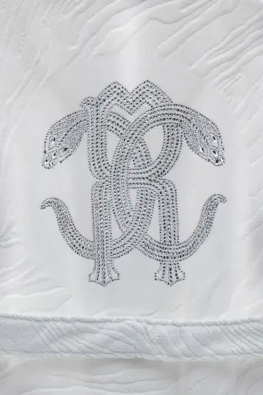 Roberto Cavalli Crystal Snakes terry cotton bathrobe. | Thumbnail 4