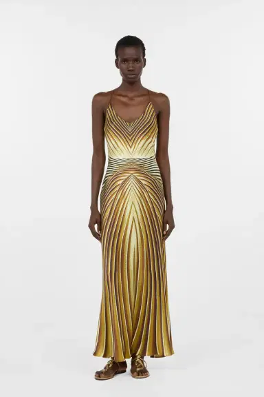 Roberto Cavalli Long Silk Dress with Iside Print | Thumbnail 7