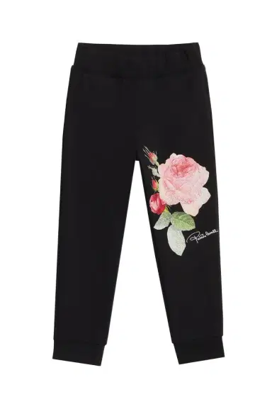 Roberto Cavalli Joggers With Rose Print On One Leg | Thumbnail 1