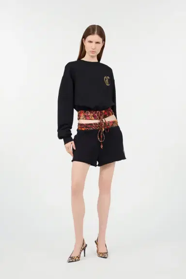 Roberto Cavalli Sports Shorts With Python Print Waistband | Thumbnail 6