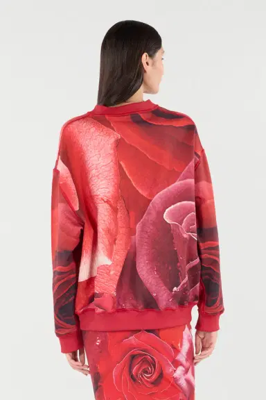 Roberto Cavalli Sweatshirt With Maxi-Rose Print | Thumbnail 3