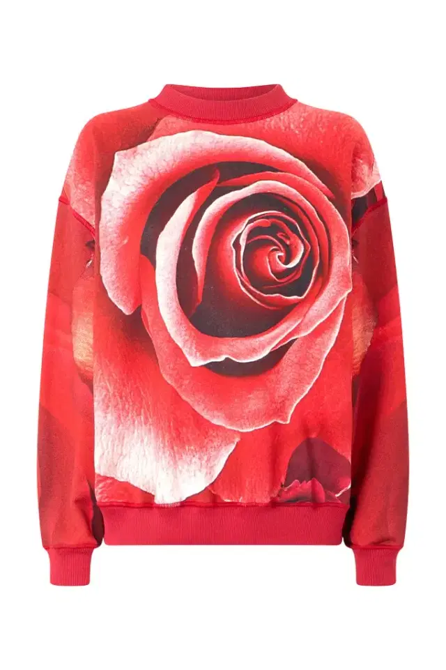 Roberto Cavalli Sweatshirt With Maxi-Rose Print