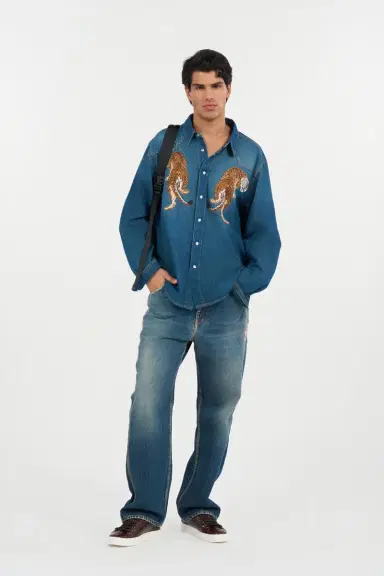 Roberto Cavalli Washed Denim Jeans | Thumbnail 7