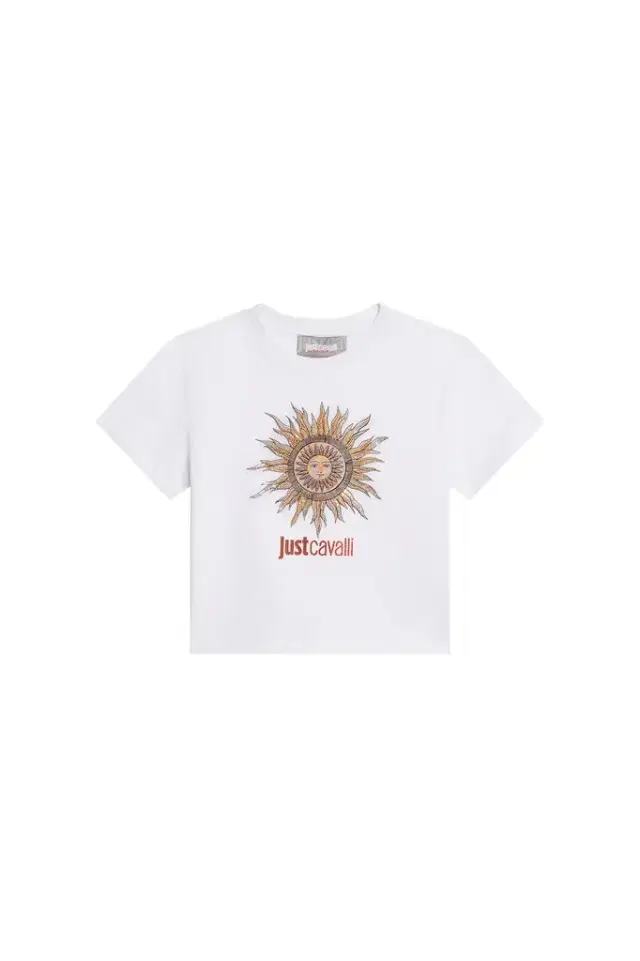 Roberto Cavalli White T-Shirt With Persian Tarot Graphic