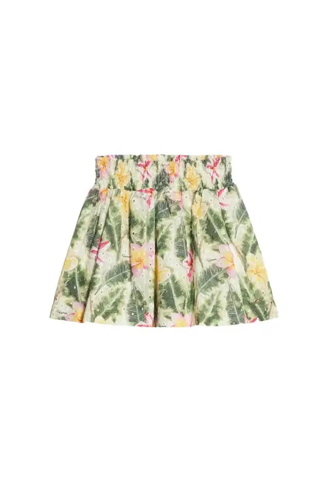 Roberto Cavalli Broderie Anglaise Skirt With Floral Print