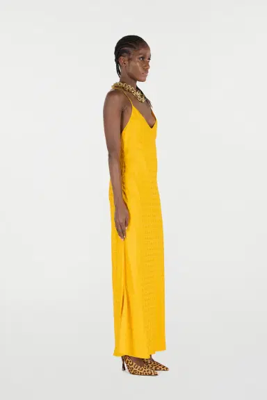 Roberto Cavalli Long Dress With Mirror Snake Monogram | Thumbnail 2