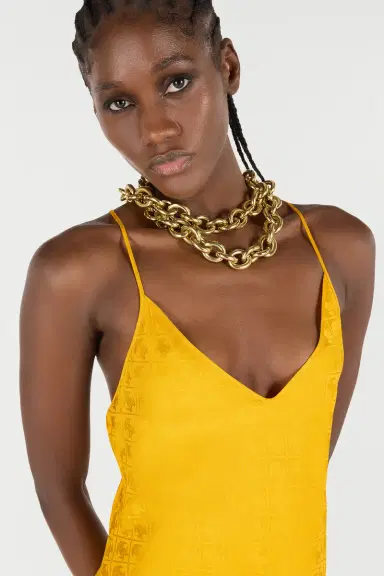Roberto Cavalli Long Dress With Mirror Snake Monogram | Thumbnail 4