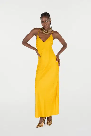 Roberto Cavalli Long Dress With Mirror Snake Monogram | Thumbnail 6