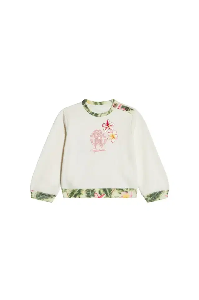 Roberto Cavalli Sweatshirt With Embroidered Flowers And RC Monogram
