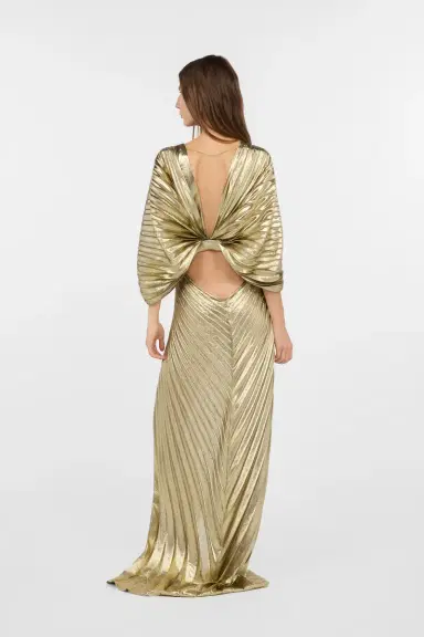 Roberto Cavalli Gold Lamè Maxi Dress | Thumbnail 3