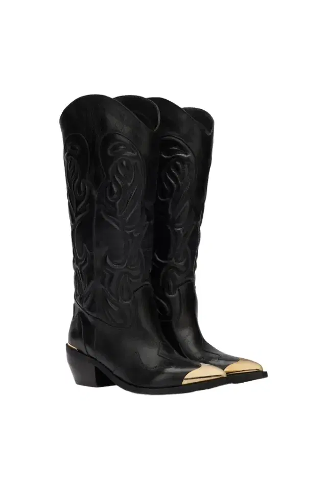 Roberto Cavalli Black Texan Boots