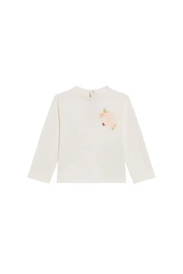 Roberto Cavalli White Cotton T-Shirt with Floral Monogram RC