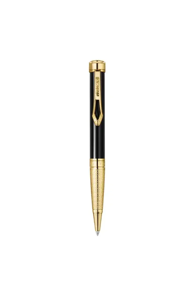 Roberto Cavalli Roberto Cavalli Lacquer Ballpoint Pen, Gold Color & Black Lacquer