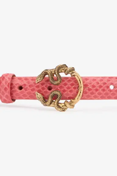 Roberto Cavalli Pink Leather Belt With Snake Buckle | Thumbnail 4 Roberto Cavalli Pink Leather Belt With Snake Buckle | Thumbnail 4