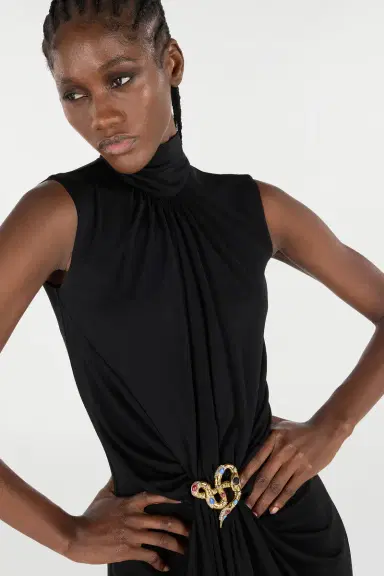 Roberto Cavalli Draped Midi Dress | Thumbnail 4