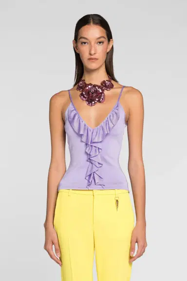 Roberto Cavalli Ruffle-detailed vest top | Thumbnail 3