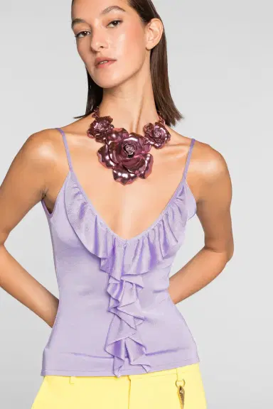 Roberto Cavalli Ruffle-detailed vest top | Thumbnail 5