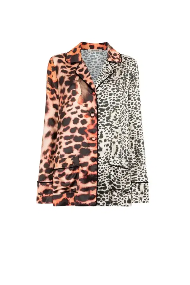 Roberto Cavalli Murena Print Silk Blend Jacket