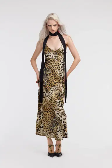 Roberto Cavalli Jaguar Skin print lingerie dress | Thumbnail 2
