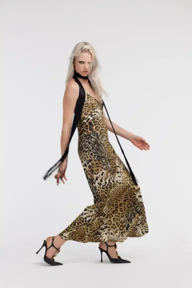 Roberto Cavalli Jaguar Skin print lingerie dress | Thumbnail 4