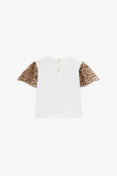 Roberto Cavalli T-shirt with leopard print sleeves | Thumbnail 2